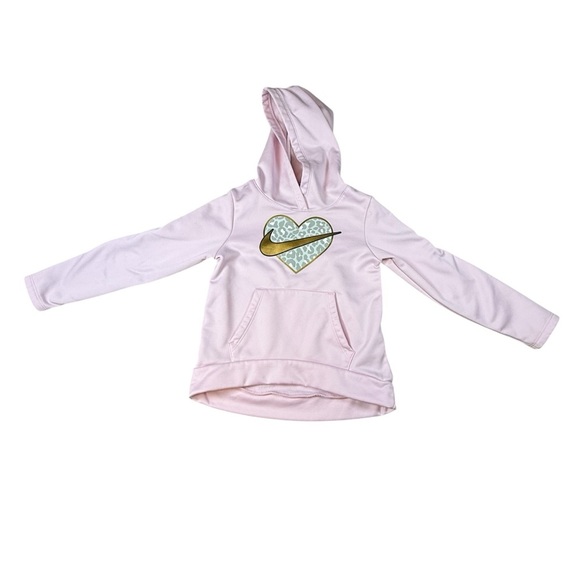 NIke Kids Girl Sweatshirt Hooded Pink Long Sleeve Dri Fit Size 6X - Picture 1 of 4